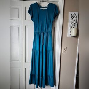 NWOT Elegant Teal Maxi Knit Dress